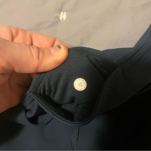 Lululemon Ready Set Go Crop Running Leggings  (21")Submarine Blue Size 12 - Picture 15 of 16